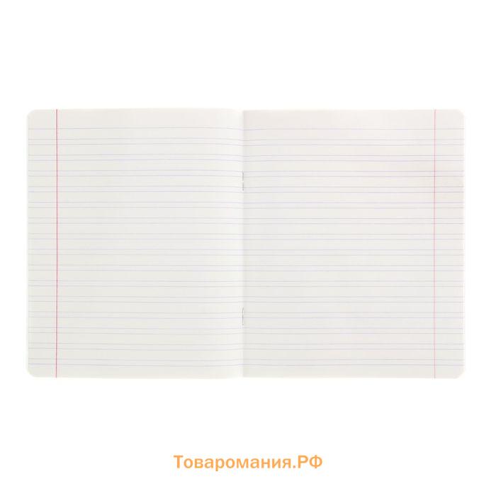 Тетрадь 12 листов узкая линейка "Великолепная пятерка", бумажная обложка, МИКС
