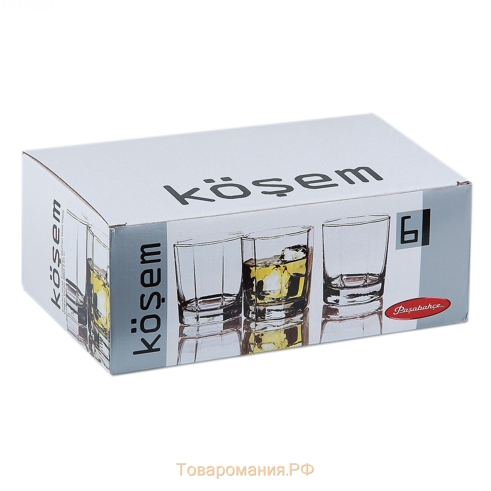 Набор стеклянных стаканов для виски Kosem, 285 мл, 6 шт