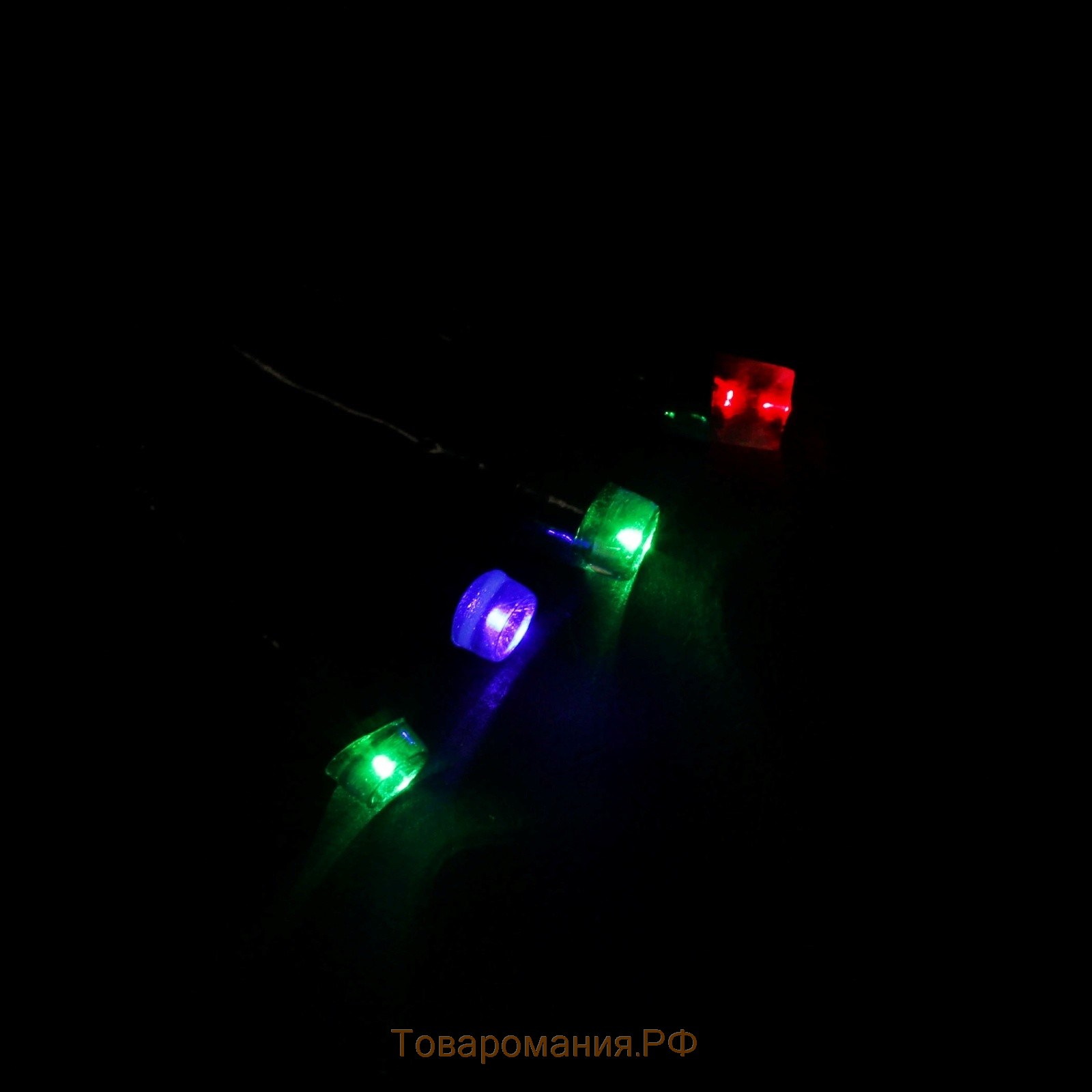 Гирлянда «Нить» 10 м, IP44, УМС, тёмная нить, 100 LED, свечение мульти, 220 В