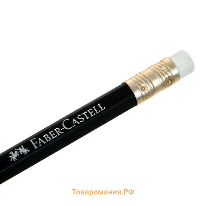 Карандаш чёрнографитный Faber-Castell HB 1112 с ластиком, чёрный