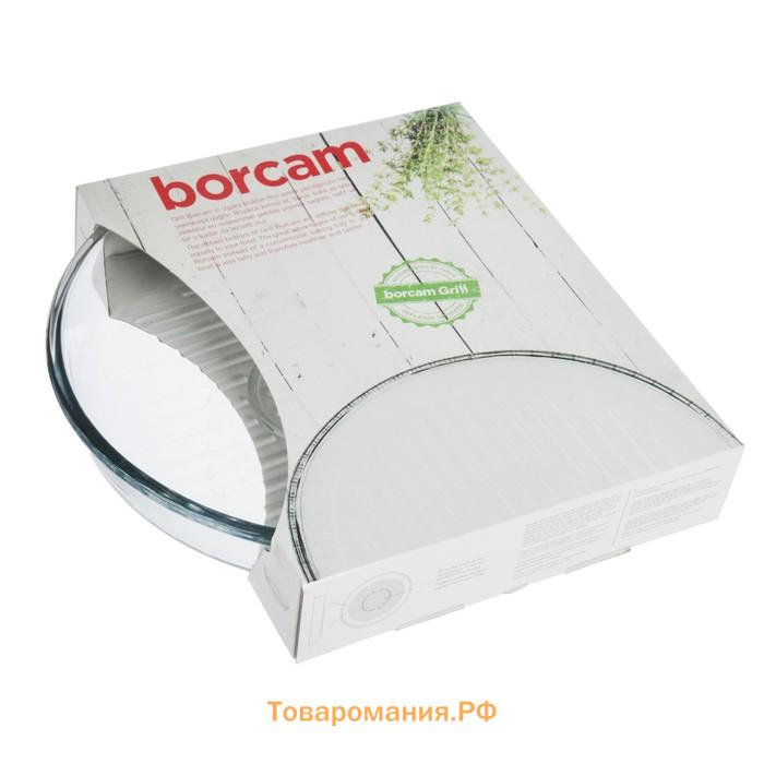 Форма для запекания Paşabahçe Grill Borcam, 1.6 л, d=26 см, жаропрочное стекло, прозрачная