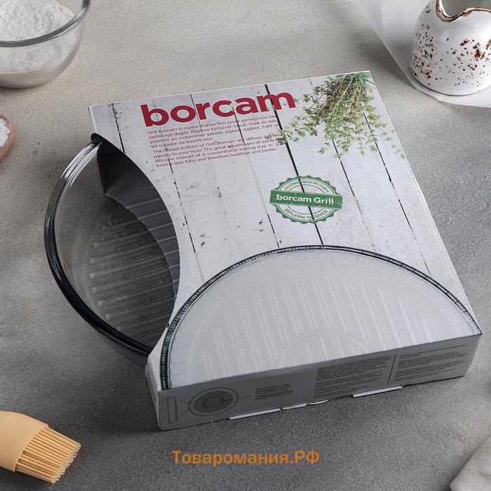 Форма для запекания Paşabahçe Grill Borcam, 1.6 л, d=26 см, жаропрочное стекло, прозрачная