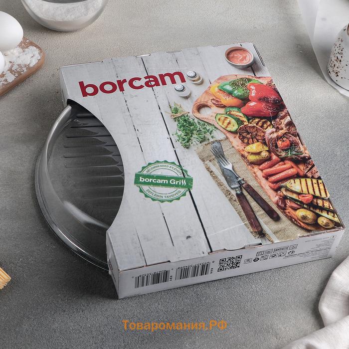 Форма для запекания Paşabahçe Grill Borcam, 1.6 л, d=26 см, жаропрочное стекло, прозрачная