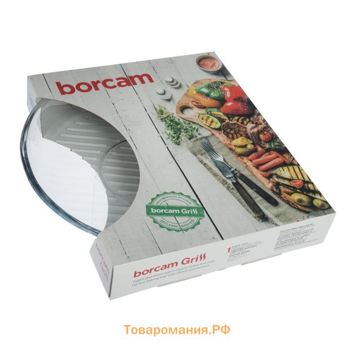 Форма для запекания Paşabahçe Grill Borcam, d=32 см, круглая, жаропрочное стекло, прозрачная