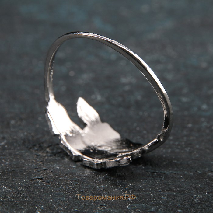 Кольцо для салфетки «Лист», 4,5×2 см, цвет серебряный