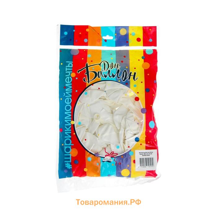 Воздушные шары латексные 10", 100 шт., белые