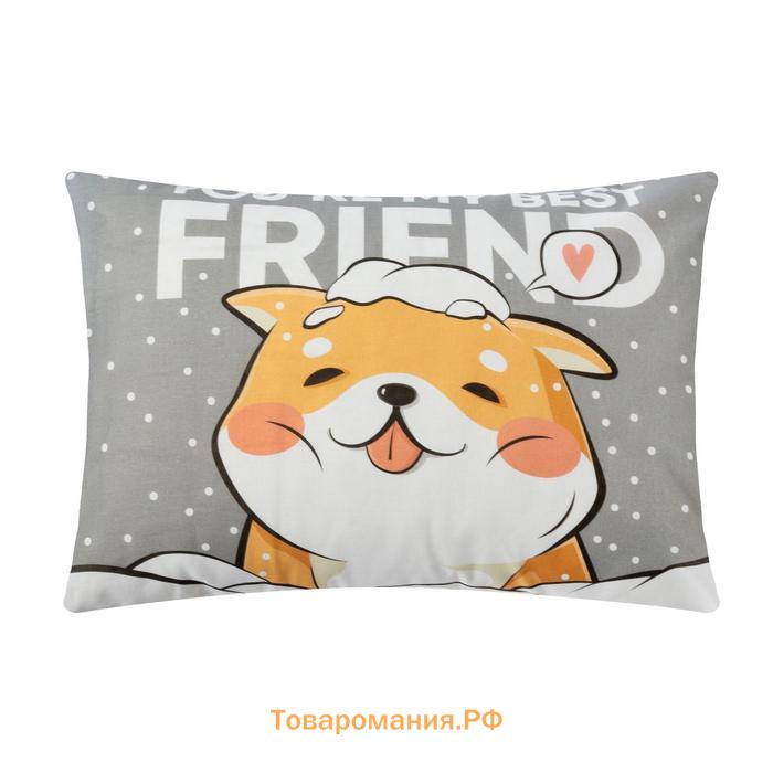 Новый год. Комплект наволочек  Best friend 50х70 см - 2 шт, 100% хлопок, бязь