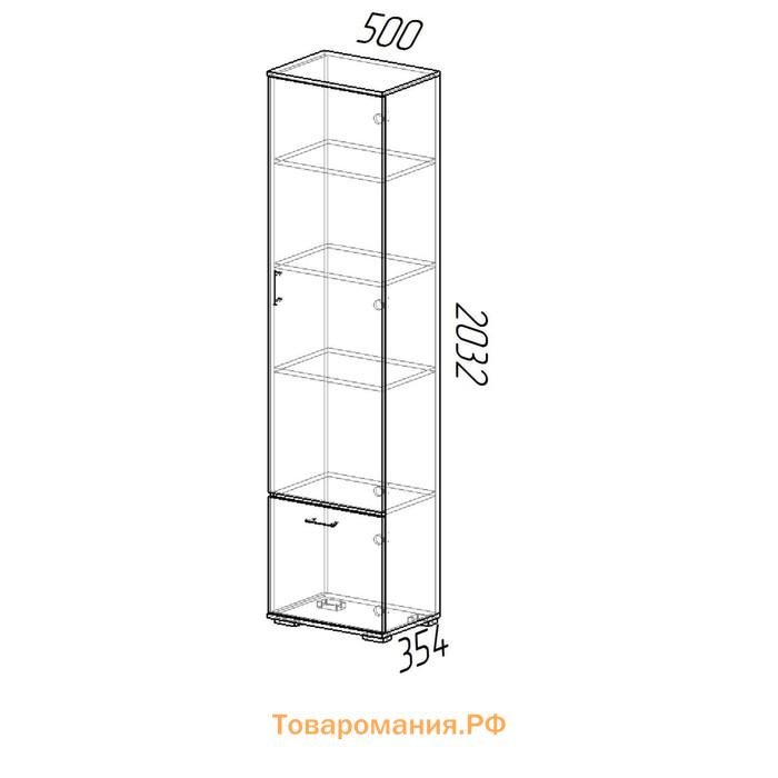 Шкаф бельевой «Ника», 500×354×2032 мм, ясень шимо светлый/ясень шимо темный