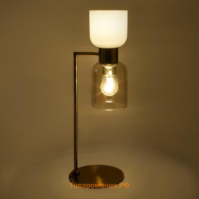 Настольная лампа Tandem, 2x60Вт E27, цвет латунь