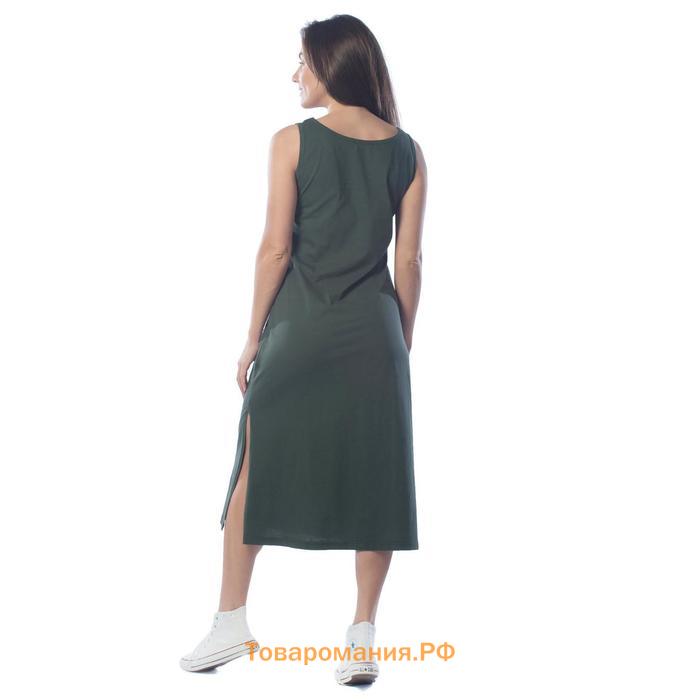 Платье женское, размер 54, цвет хаки