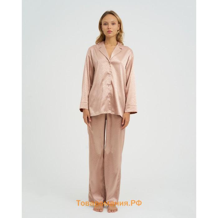 Пижама женская (рубашка, брюки) KAFTAN "Леопард", золотой, р.52-54