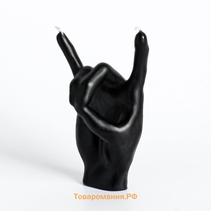 Свеча фигурная "Рука-коза", 10х4 см, черная