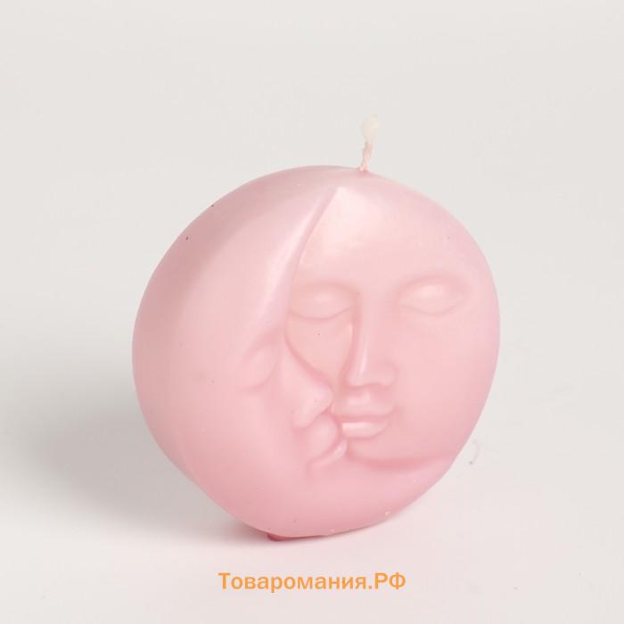 Свеча фигурная "Солнце и луна", 6х2,5 см, розовая
