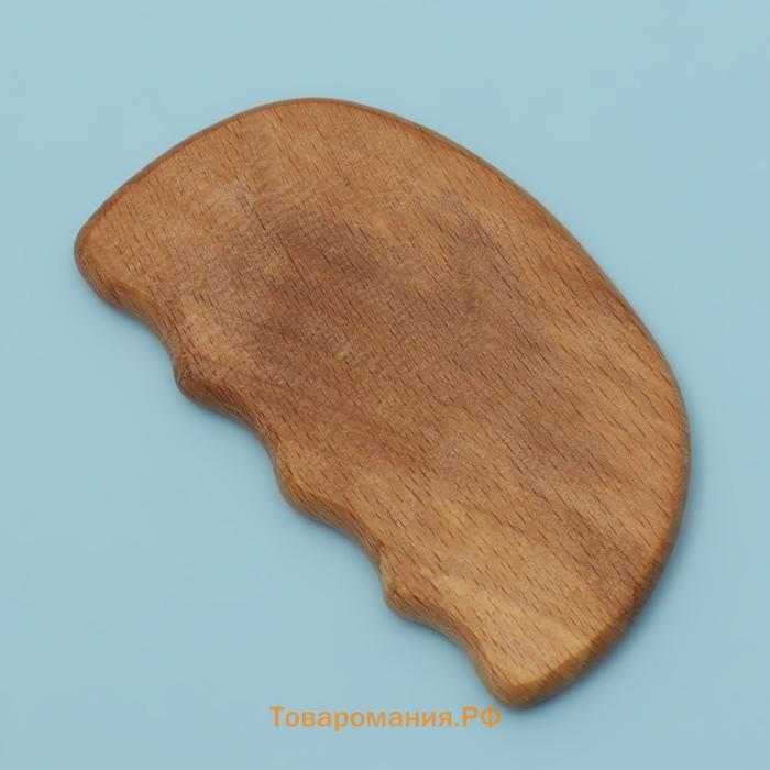 Массажёр Гуаша «Волна», 9 × 5,5 см, деревянный