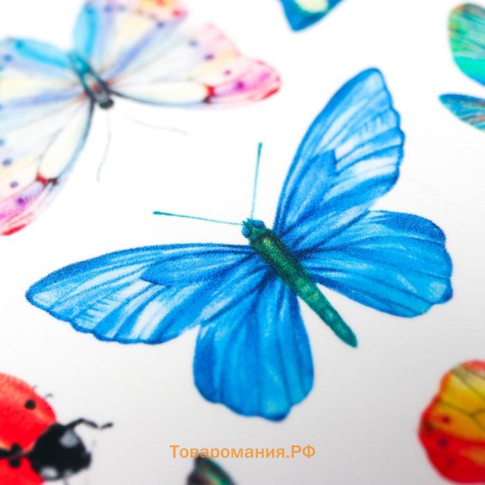 Татуировка на тело "Разноцветные бабочки" 10х15 см