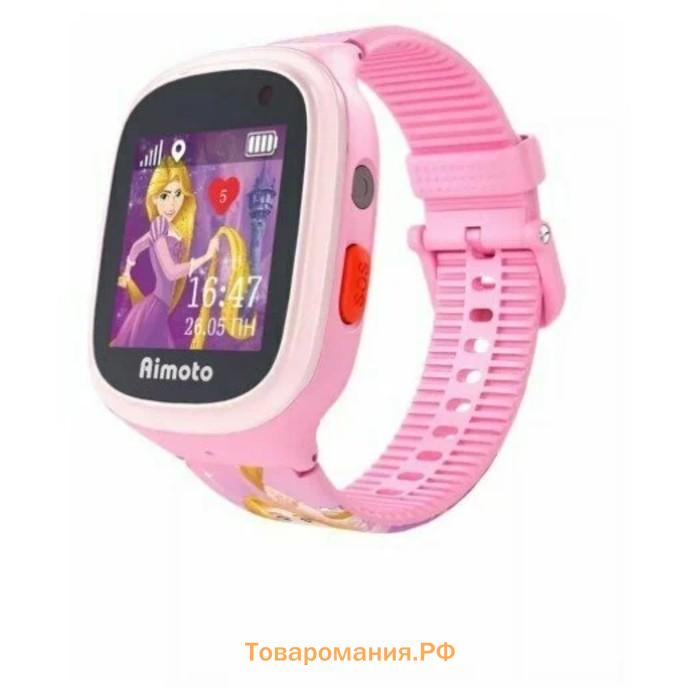 Детские смарт-часы Aimoto Disney "Рапунцель", 1.44", GPS, камера,SOS, местоположение, звонок