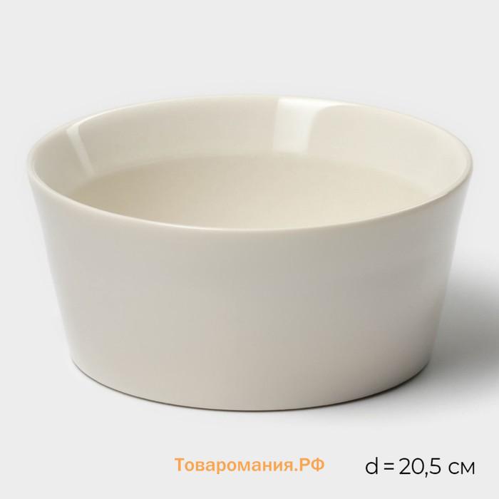 Салатники Magistro Whitewarm, 380/700/1,2 л, d=12/16/20,5 см, набор 3 шт, фарфор, белые