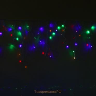 Гирлянда «Бахрома» 3 × 0.6 м, IP44, УМС, белая нить, 160 LED, свечение мульти, 220 В