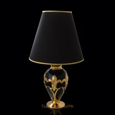 Лампа "Морава",черная с золотом, керамика, 17x17xh:35 см