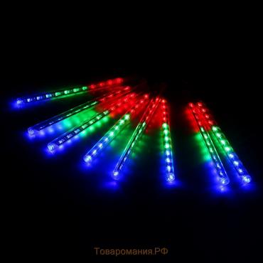 Гирлянда «Сосульки» 2.4 × 0.2 м, IP44, прозрачная нить, 96 LED, свечение мульти с эффектом стекания, 12 В