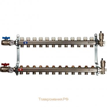 Коллекторная группа STOUT SMS 0912 000012, 1"х3/4", 12 выходов, без расходомеров, нерж сталь