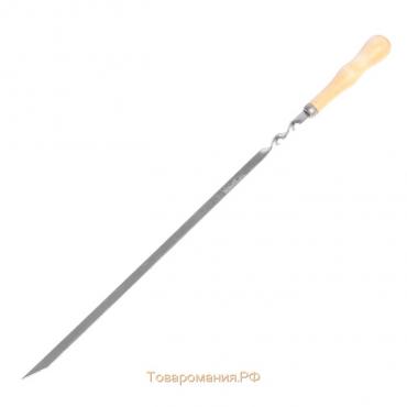 Шампур с деревянной лакированной ручкой, 68 х 1,2 х 0,25 см