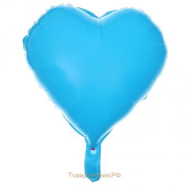 Шар полимерный 18" «Сердце неон», цвет синий