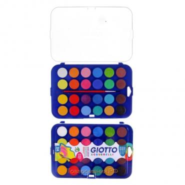 Акварель сухая GIOTTO Colour Blocks, 24 цвета, d=30 мм, с кистью