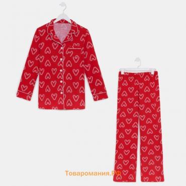 Пижама женская (рубашка и брюки) KAFTAN "Love" размер 52-54