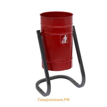 Урна металлическая «Уралочка», 24 литра, цвет красный