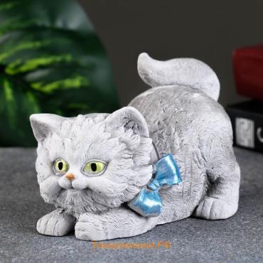 Фигурка гипс «Котёнок с бантом», 12×8×8 см